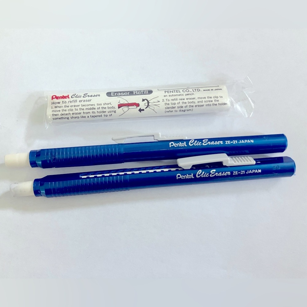 Pentel Clic Eraser Blue Barrel With Eraser Refill